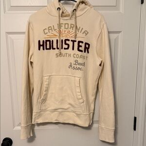 Hollister Beige Graphic Hoodie for Men